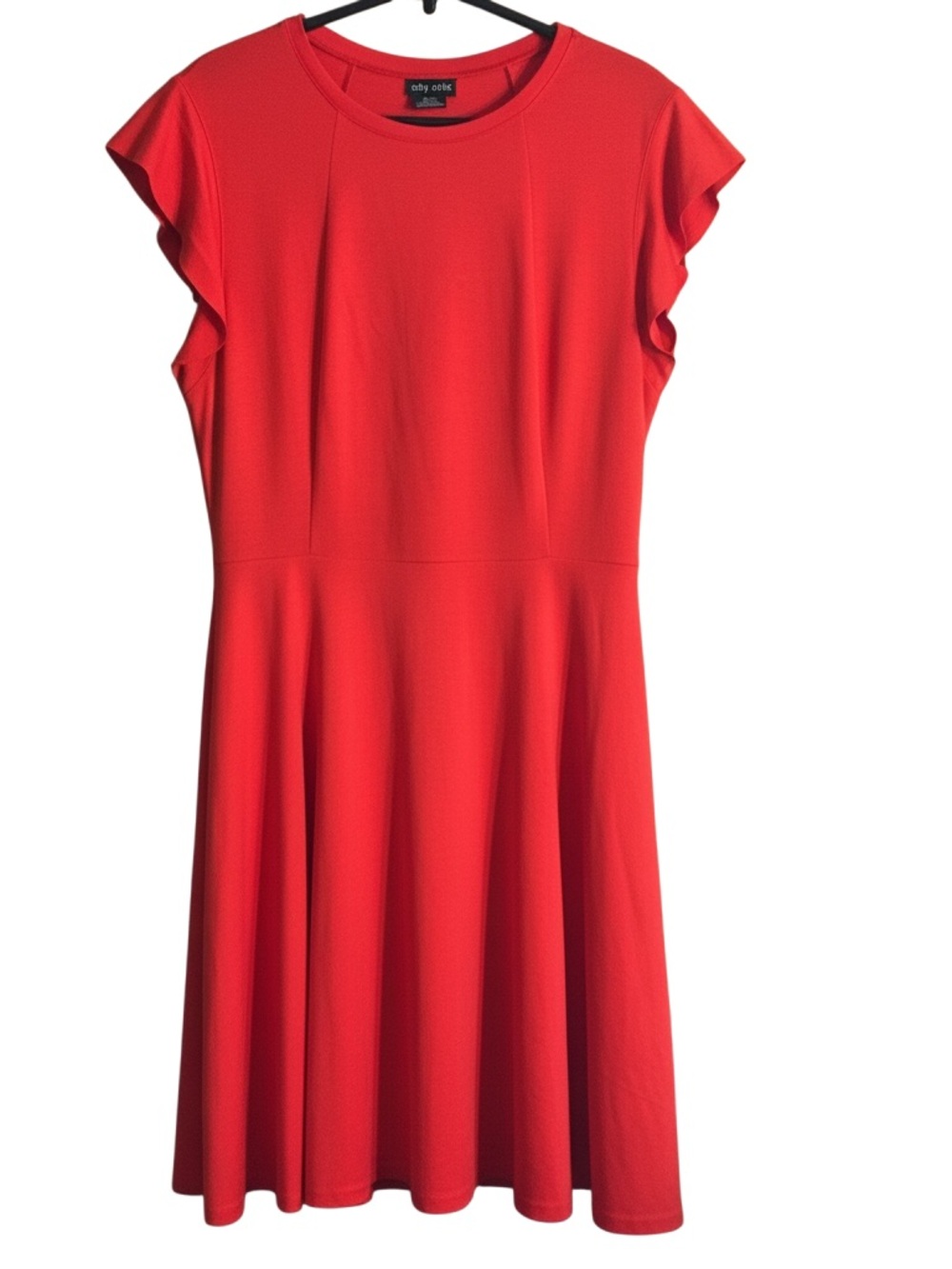 City Chic Red Midi Flutter-Sleeve Dress